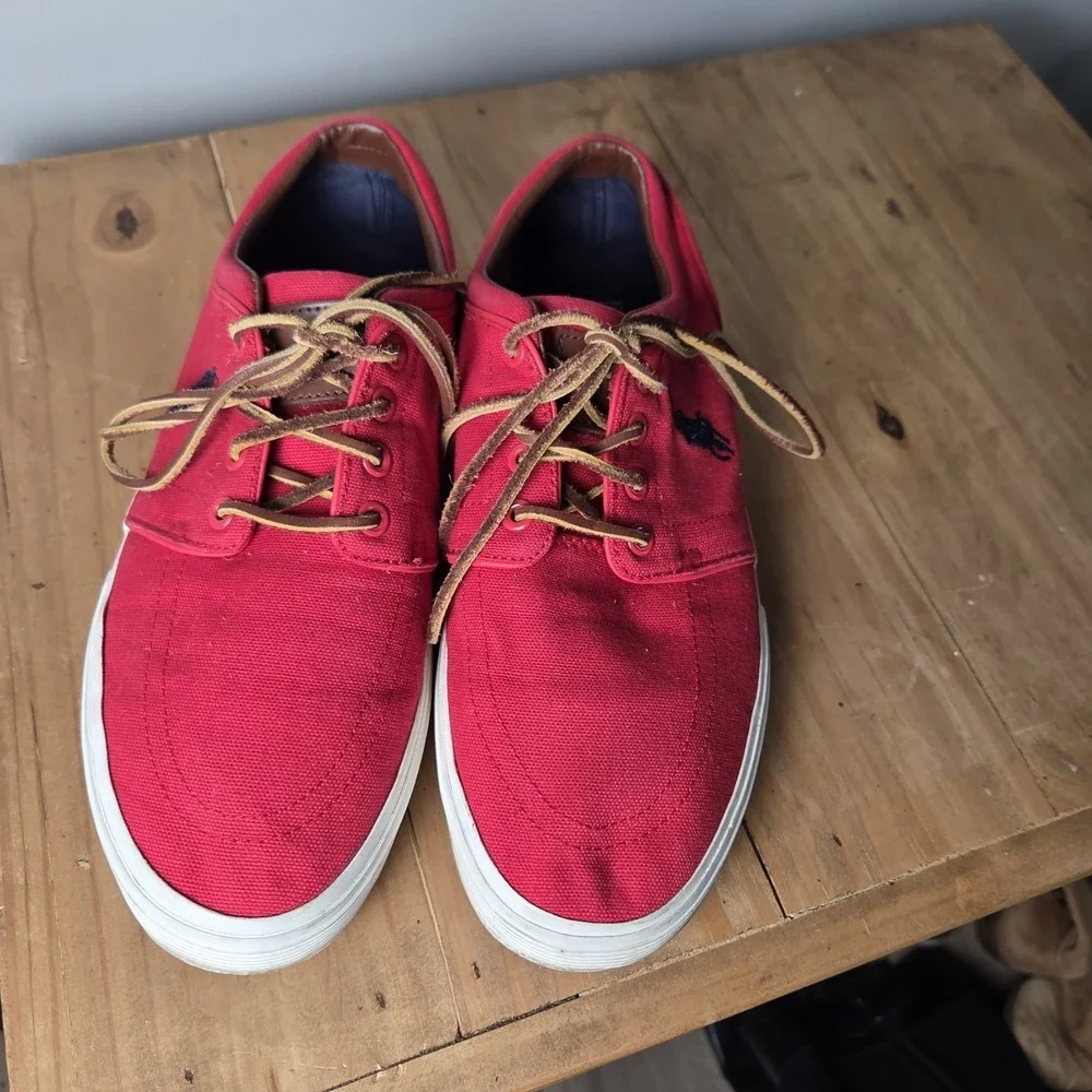 Polo‎ Ralph Polo Faxon Deck Shoes Mens sz 9 All Leather Lacea Boat Preppy Loafer